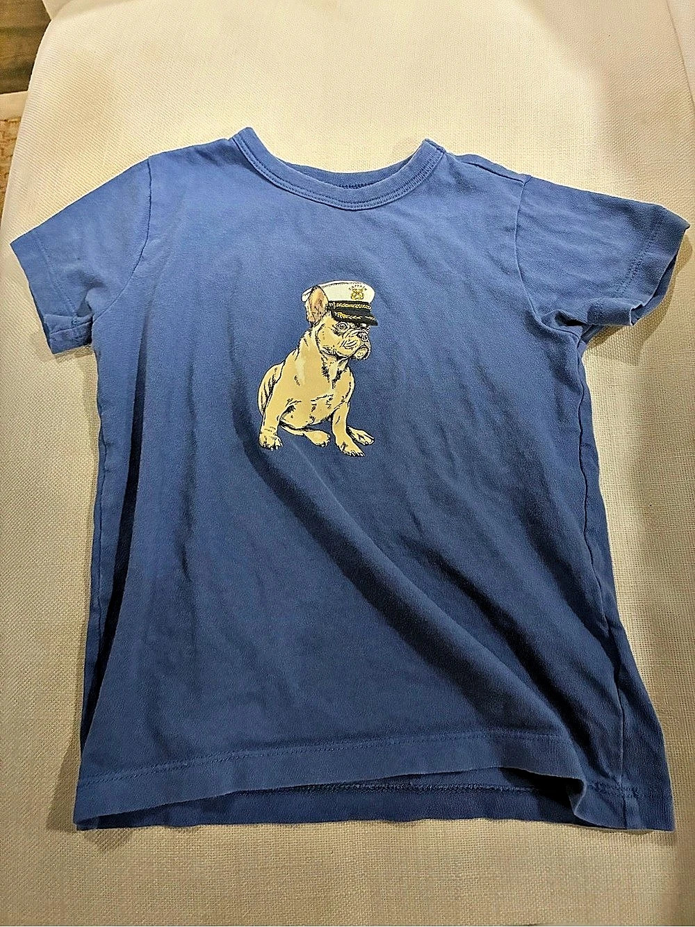 crewcuts French Bulldog Sailor Graphic Tee Blue Boys XXS (2-3)